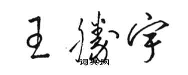 骆恒光王胜宇草书个性签名怎么写