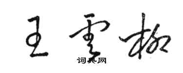 骆恒光王云柳草书个性签名怎么写