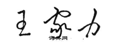 骆恒光王家力草书个性签名怎么写