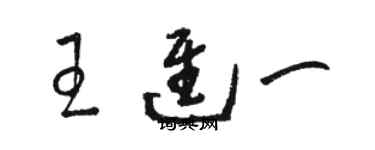 骆恒光王进一草书个性签名怎么写
