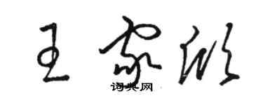 骆恒光王家欣草书个性签名怎么写