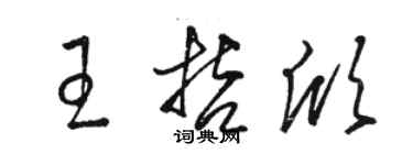 骆恒光王哲欣草书个性签名怎么写