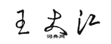 骆恒光王大江草书个性签名怎么写