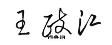 骆恒光王政江草书个性签名怎么写