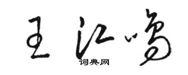 骆恒光王江鸣草书个性签名怎么写