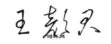 骆恒光王颜君草书个性签名怎么写