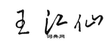 骆恒光王江仙草书个性签名怎么写