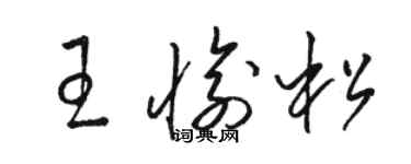 骆恒光王愉松草书个性签名怎么写