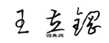 骆恒光王立钢草书个性签名怎么写