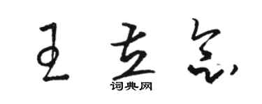 骆恒光王立念草书个性签名怎么写