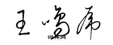 骆恒光王鸣虎草书个性签名怎么写