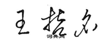 骆恒光王哲名草书个性签名怎么写
