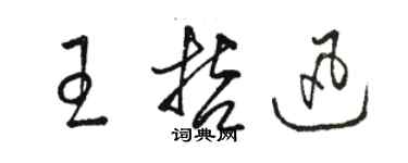 骆恒光王哲迅草书个性签名怎么写
