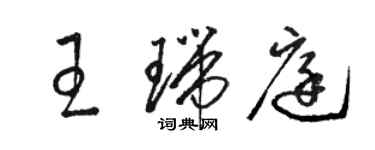 骆恒光王瑞庭草书个性签名怎么写