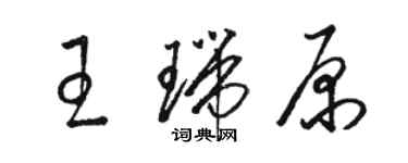 骆恒光王瑞原草书个性签名怎么写