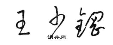 骆恒光王少钢草书个性签名怎么写