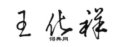 骆恒光王化祥草书个性签名怎么写