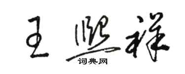 骆恒光王熙祥草书个性签名怎么写