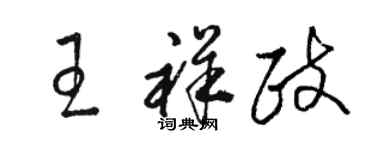 骆恒光王祥政草书个性签名怎么写