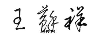 骆恒光王苏祥草书个性签名怎么写