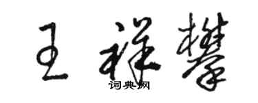 骆恒光王祥攀草书个性签名怎么写