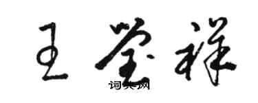 骆恒光王莹祥草书个性签名怎么写