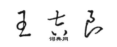 骆恒光王吉良草书个性签名怎么写