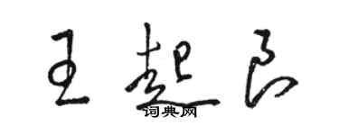 骆恒光王起良草书个性签名怎么写