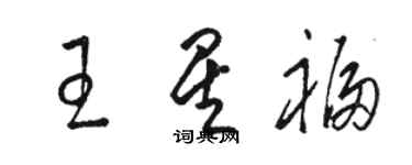 骆恒光王星福草书个性签名怎么写