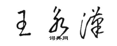 骆恒光王永汉草书个性签名怎么写