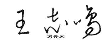 骆恒光王志鸣草书个性签名怎么写
