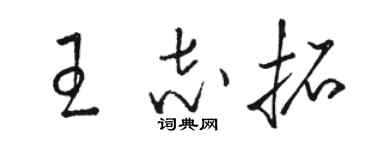 骆恒光王志拓草书个性签名怎么写