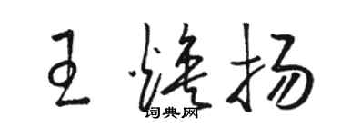 骆恒光王焕扬草书个性签名怎么写