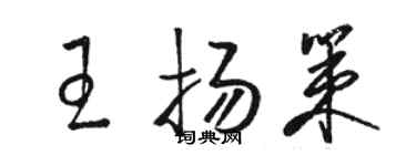 骆恒光王扬策草书个性签名怎么写