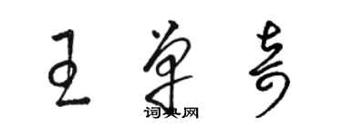 骆恒光王单奇草书个性签名怎么写