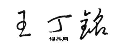 骆恒光王丁铭草书个性签名怎么写