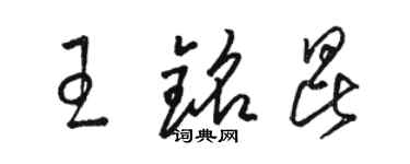 骆恒光王铭昆草书个性签名怎么写