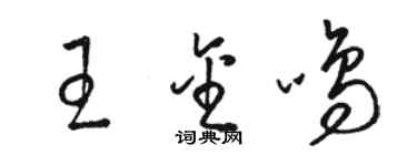 骆恒光王金鸣草书个性签名怎么写