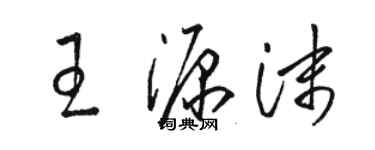 骆恒光王源沫草书个性签名怎么写
