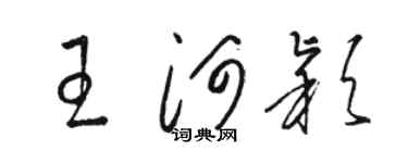 骆恒光王河颖草书个性签名怎么写