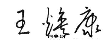 骆恒光王焕康草书个性签名怎么写