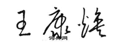 骆恒光王康焕草书个性签名怎么写