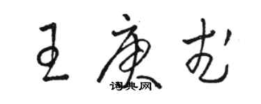 骆恒光王庚武草书个性签名怎么写