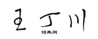 骆恒光王丁川草书个性签名怎么写