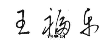 骆恒光王福乐草书个性签名怎么写