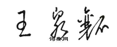 骆恒光王泉瓤草书个性签名怎么写