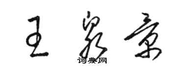 骆恒光王泉景草书个性签名怎么写