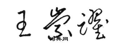 骆恒光王崇跃草书个性签名怎么写