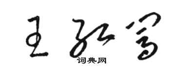 骆恒光王红闯草书个性签名怎么写