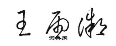 骆恒光王雨微草书个性签名怎么写